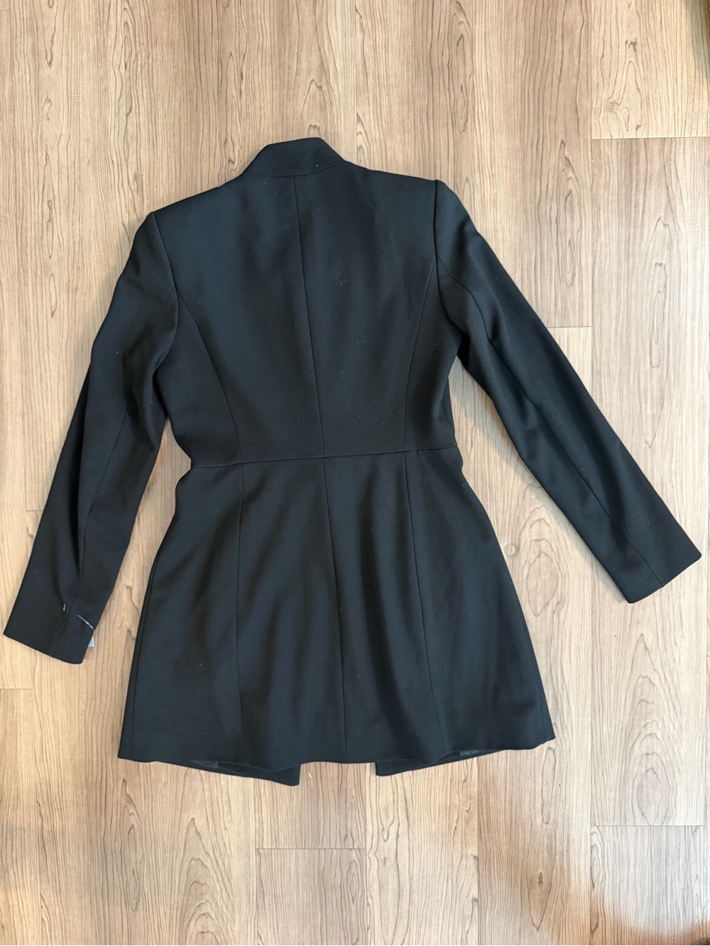 Zara Black Longline Fitted Blazer Coat size XS - Picture 9 of 9